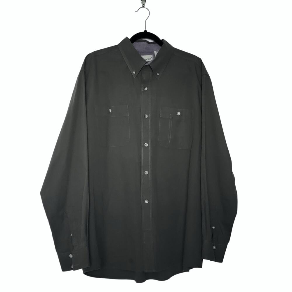 Men's Long Sleeve Casual Dress Shirt w/ Roll Up Blue Jean Cuff 2xl